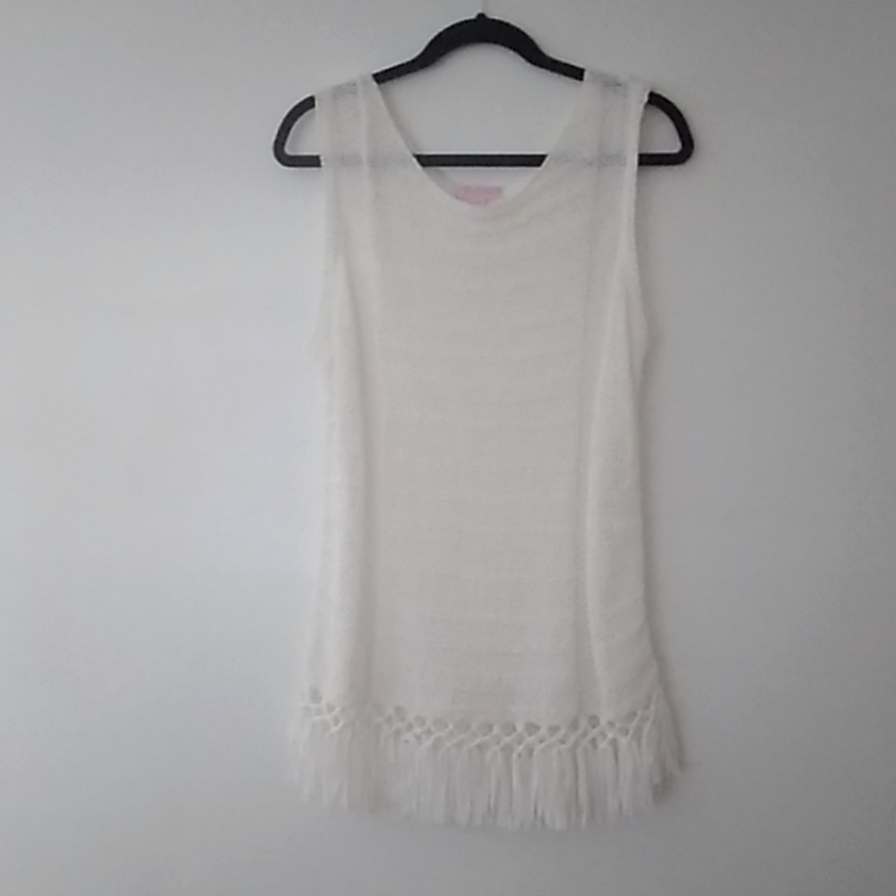 Lilly Pulitzer Crochet Fringe Tank Top